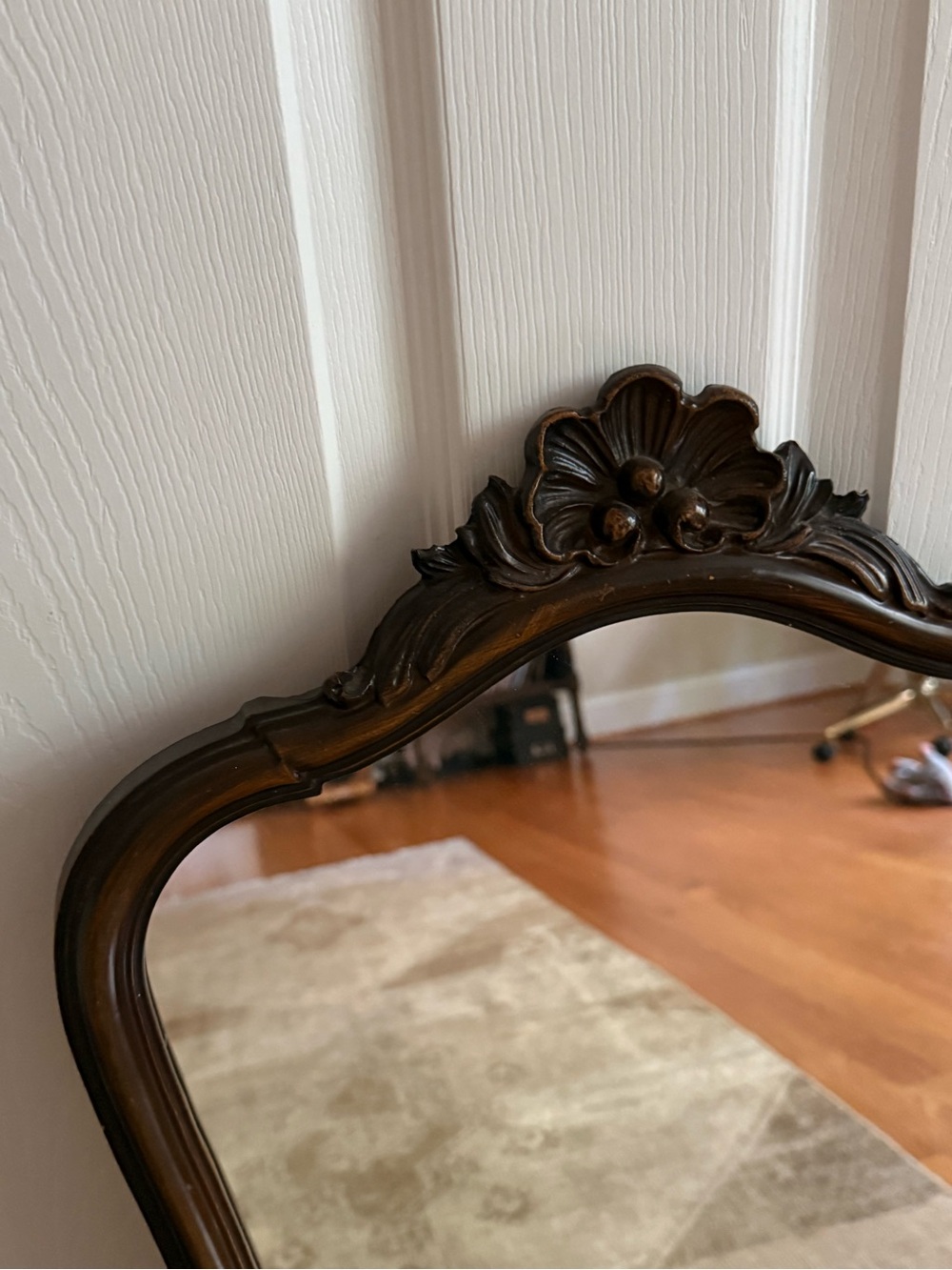 Vintage Wall Mirror in Dark Brown Frame - Picture 5 of 5